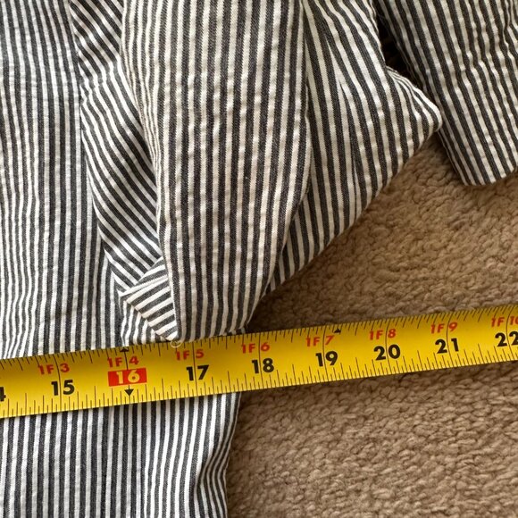 Loft Blazer Womens 4 NWT Seersucker 1 Button Close Striped Notch Cotton Blend - Picture 12 of 14